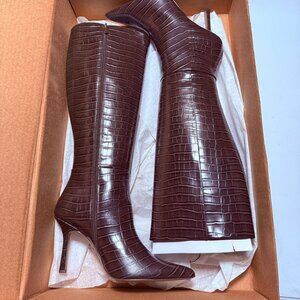 The Drop Women's Gemini Tall Heeled Boot High Brown Size 9.5